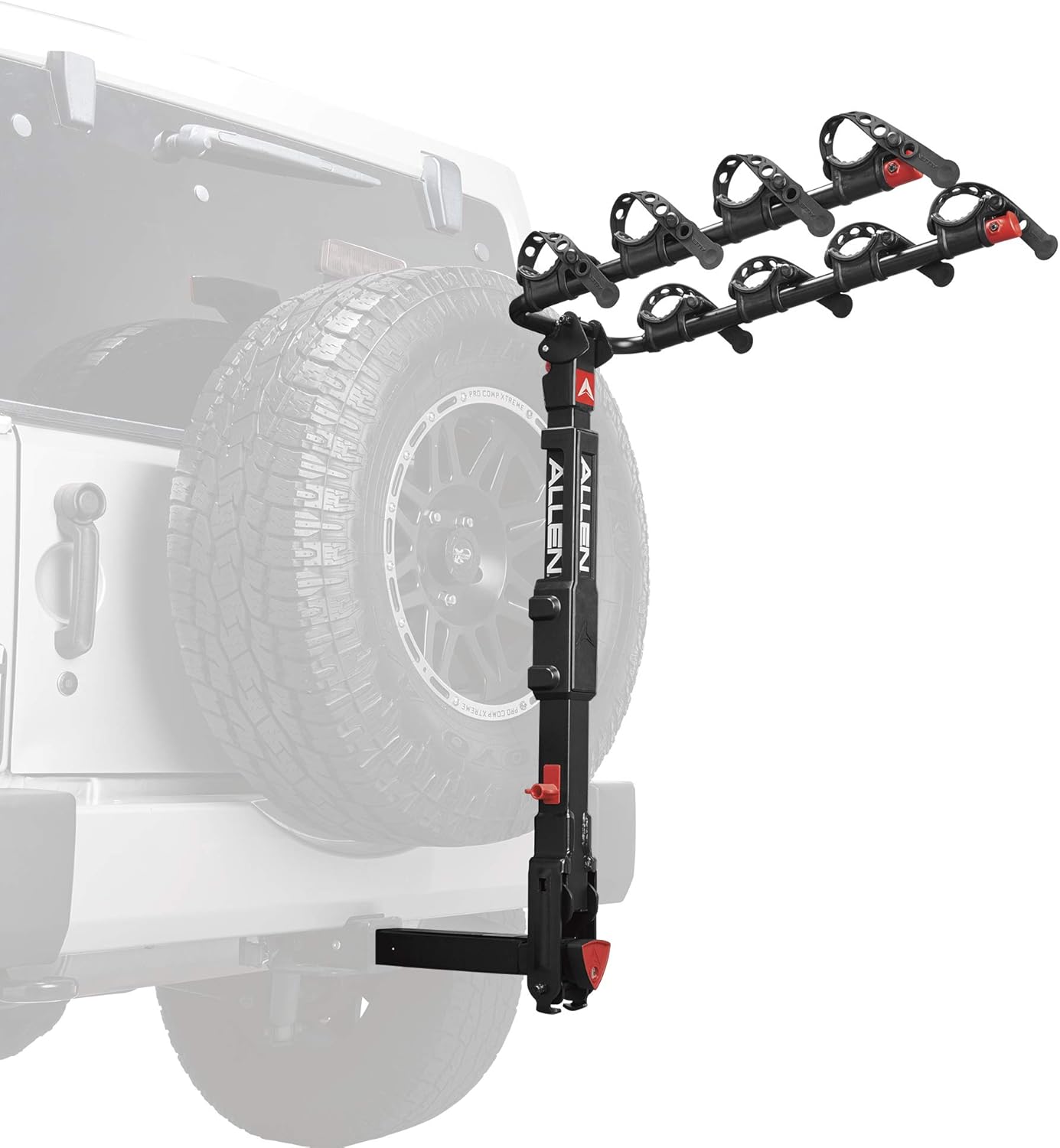 Allen Sports Deluxe Locking Quick Release 4-Bike Carrier for 2 Inch Hitch, Model 542QR, Black
