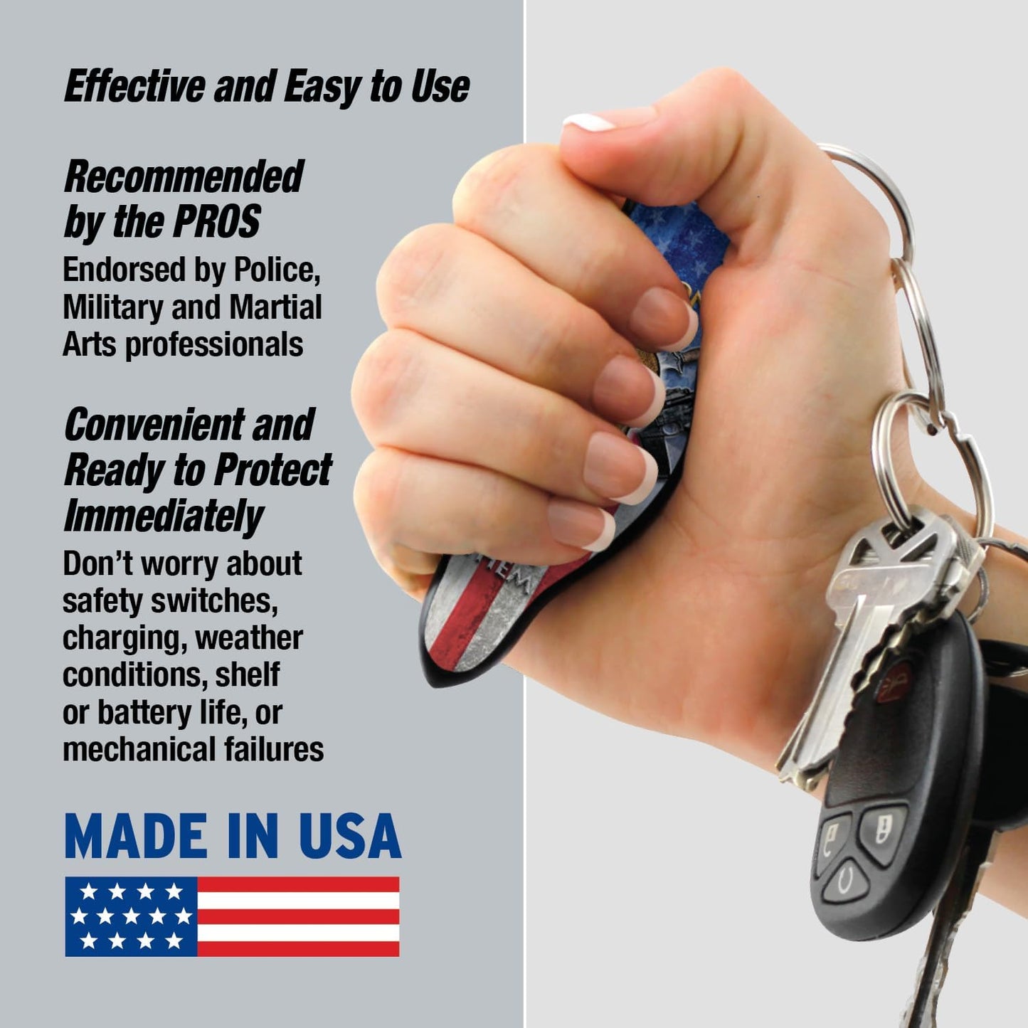 MUNIO Self Defense Keychain – Lightweight, Stylish & Portable Safety Tool for Women & Men – Non-Lethal Kubotan, Easy to Use, TSA Approved – Made in USA