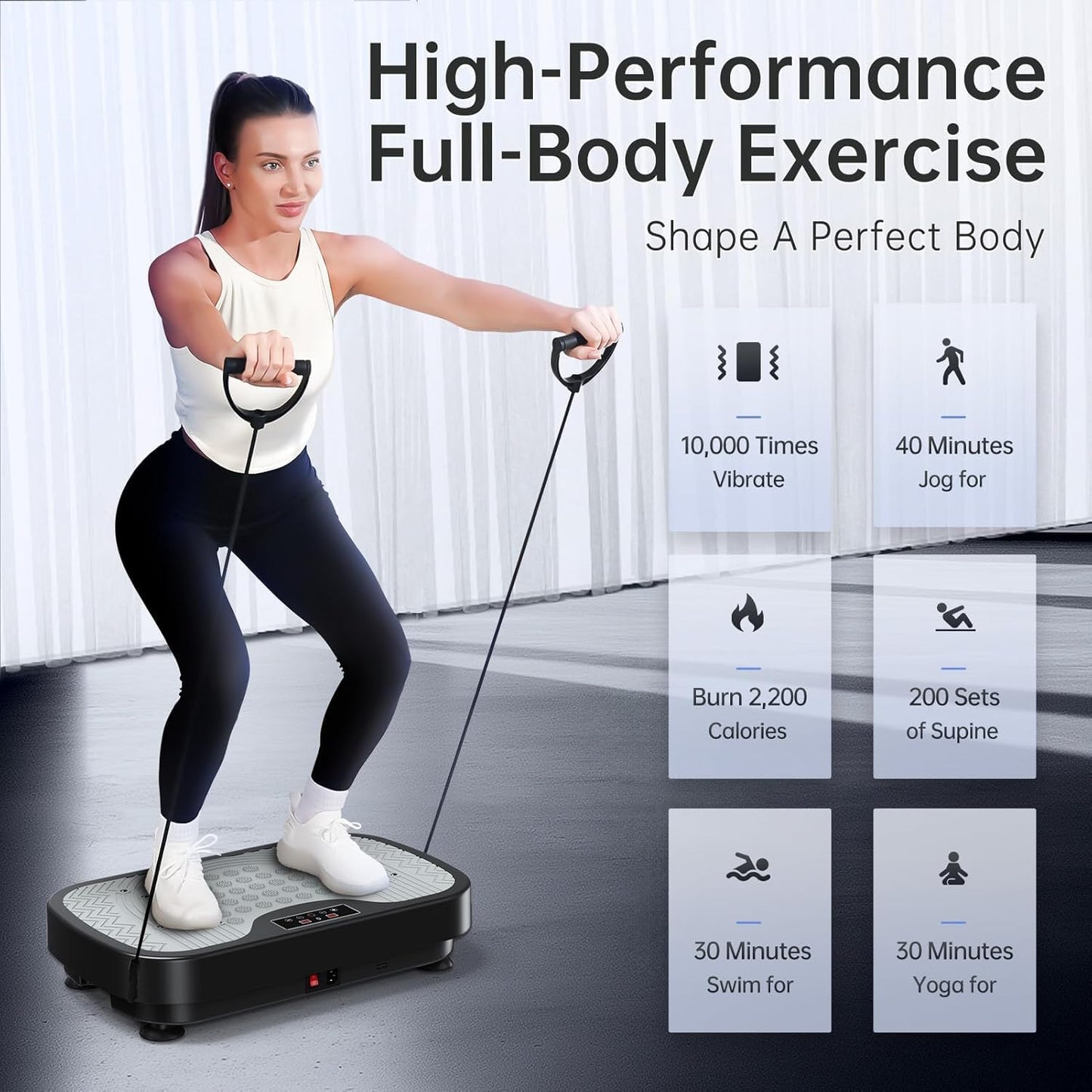 JOROTO Vibration Plate Exercise Machine, Vibration Platform Plate for Lymphatic Drainage & Weight Loss, Vibrating Plate Body Shaker Exercise Machine for Women Whole Body Workout (JV30)