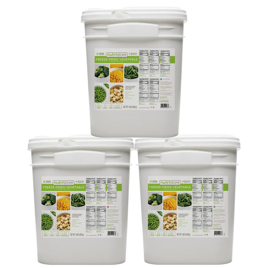Nutristore Emergency Buckets | Premium Freeze-Dried Meats | 25-Year Shelf Life | Made in USA | Emergency Survival Food Supply | 60 Large Servings