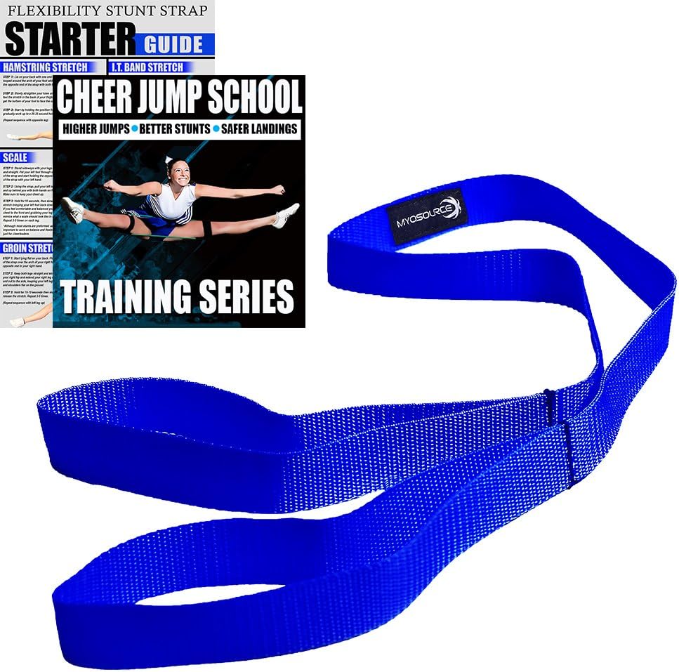 Cheer Kinetic Bands Cheerleader Flexibility and Strength Training | Improve Jumps, Stunts, Landings | 4-Level Leg Resistance Bands & 12 Stunt Strap Color Options, Digital Training Downloads