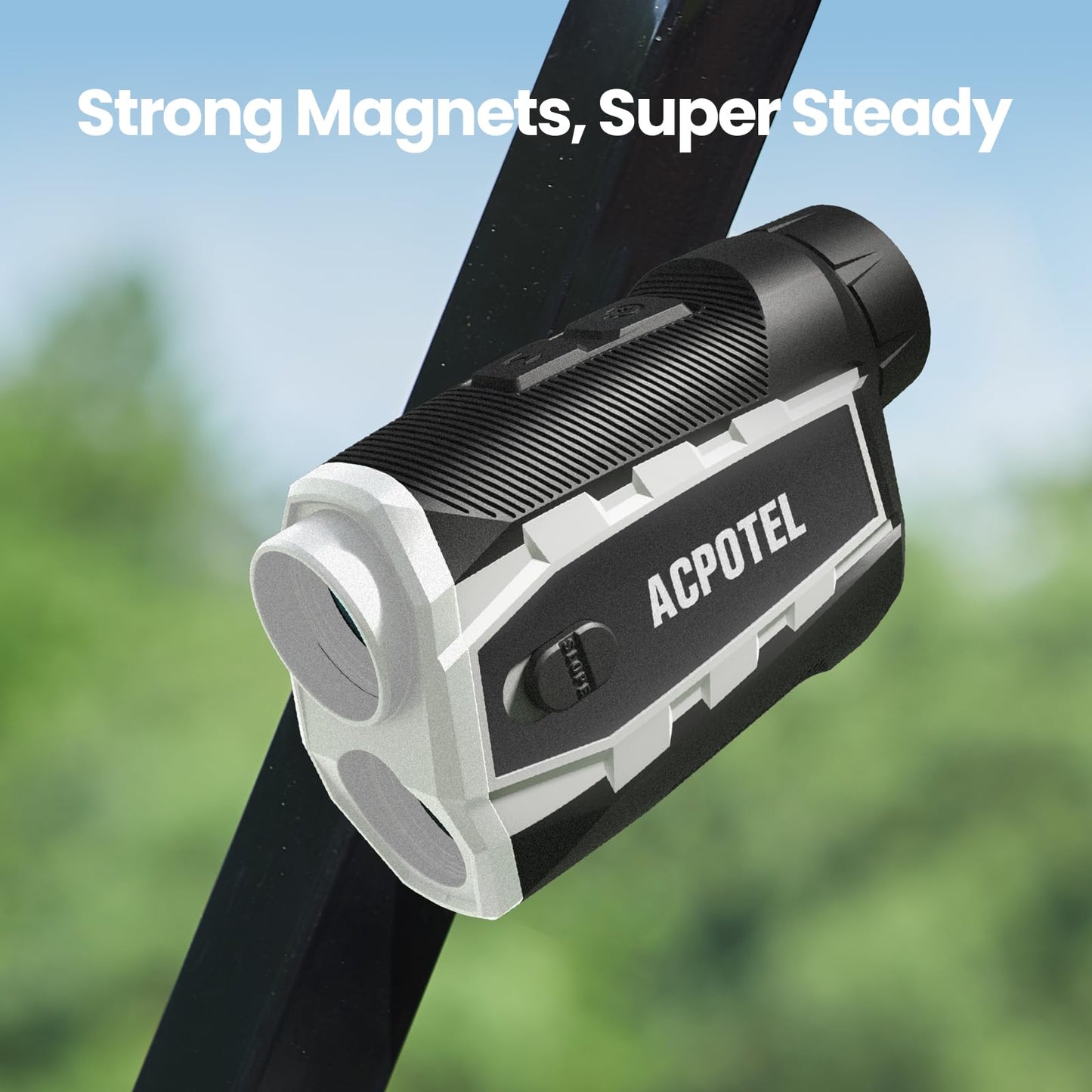 ACPOTEL Golf Rangefinder LCD Display with Slope Golf Rangefinder (Ft/Yd/M) Range Finder Golf Fast Flagpole Lock Vibration | Rechargable 2400 Feet Disc Golf Range Finder (Pro Magnetic)