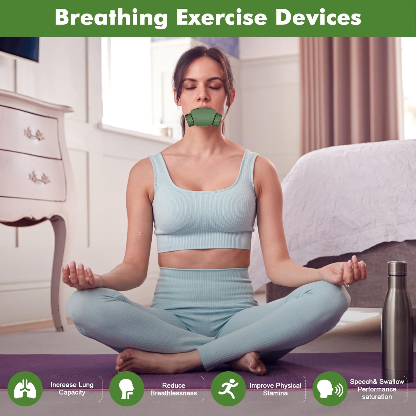 funotes Breathing Exercise Device, Compact Guided Portable Breathing Trainer, Excellent for Sports, Performers, Singers, Hikers, Yoga, Mountain Climbers