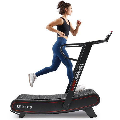 Sunny Health & Fitness Smart Ultra Manual Treadmill, Curved, Non-Motorized, High-Intensity with 8 Levels of Magnetic Resistance - SF-X7110