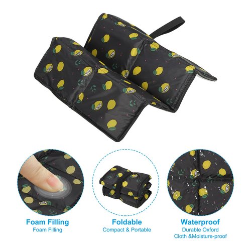 PATIKIL 15.7"x11.6"x0.4" Foldable Hiking Seat Pad, Cushion Sitting Pads Foam Mat Ultralight Waterproof for Outdoor Camping Picnic Stadium, Yellow Black