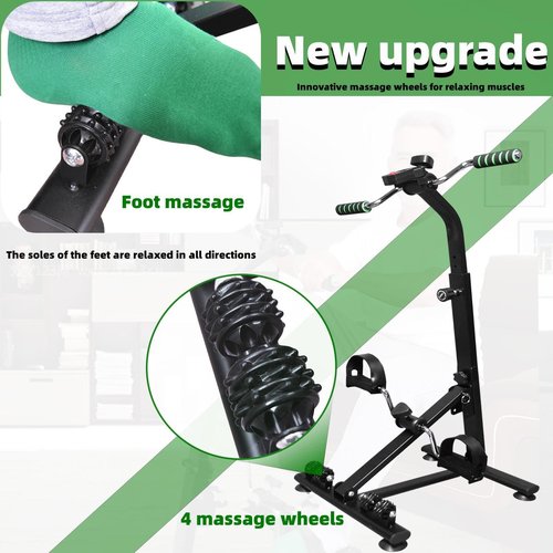 EvepeS Upgraded Pedal Exerciser for Seniors Elderly Exercise Equipment Hand Arm Leg and Knee Peddler Bike Stroke Recovery Equipment, black