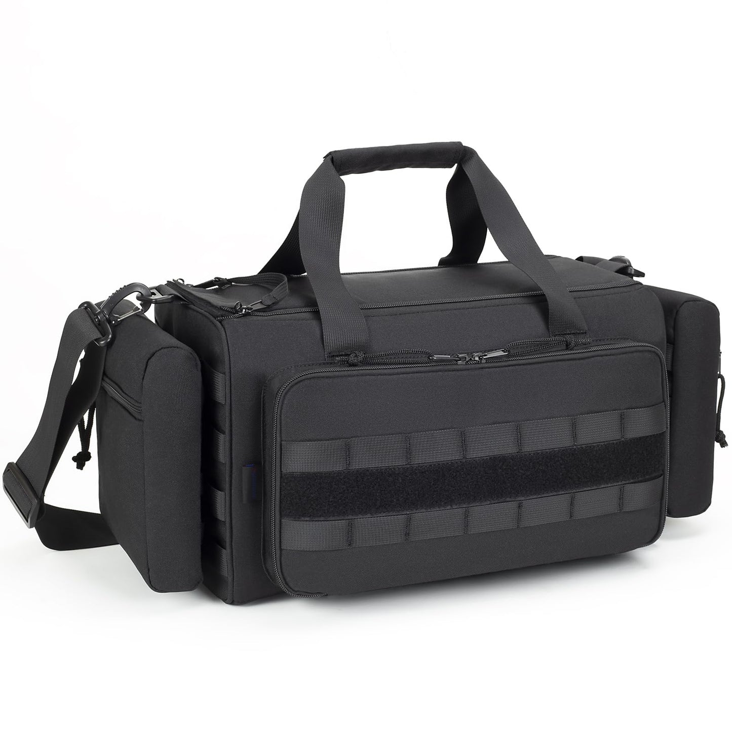 Aprikostein Range Bag for Handgun Ammo Shooting, L/XL Gun Case Carry 5+ Pistols Transport Tactical Gears Accessories with Lockable Zipper Molle Strap, Duffle Sport Bag Hunting Storage Capricorn