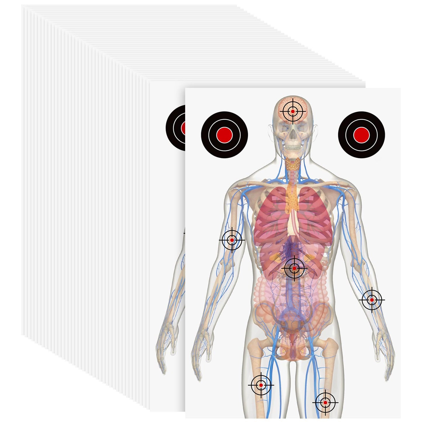 Hollowfly 50 Sheets 23 x 35 Inch Paper Shooting Targets Silhouette Medically Designed Human Gun Targets for Shooting Range Indoor Pistol Practice (Classic)