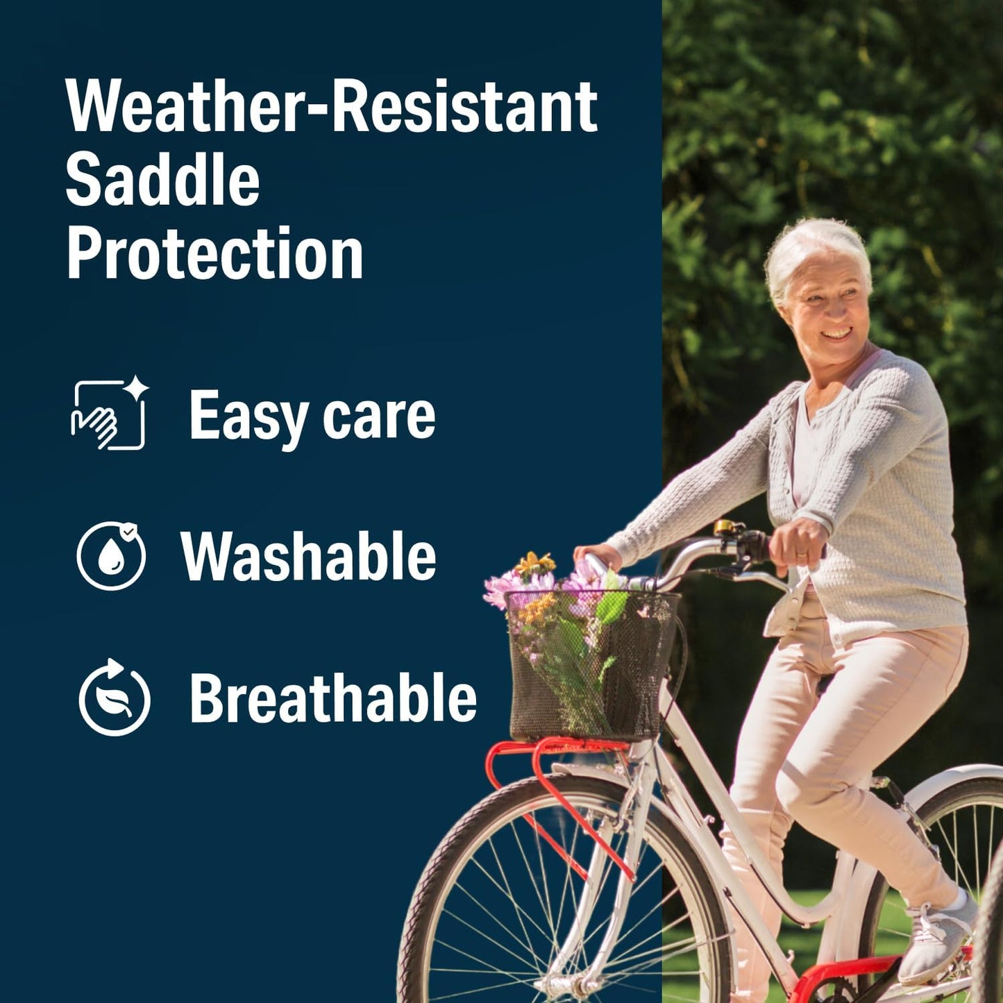 Bikeroo Comfort Bike Seat Cushion - Padded Gel Cover for Exercise, Mountain & Road Bikes, Universal Fit for Peloton & Stationary Bikes