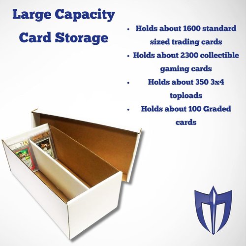 Max Protection 2 Row Shoe Graded Trading Card Storage Box - Durable Cardboard Cards Storage Boxes Ideal for Trading, Baseball and Sports Card Collection (5 Pack)