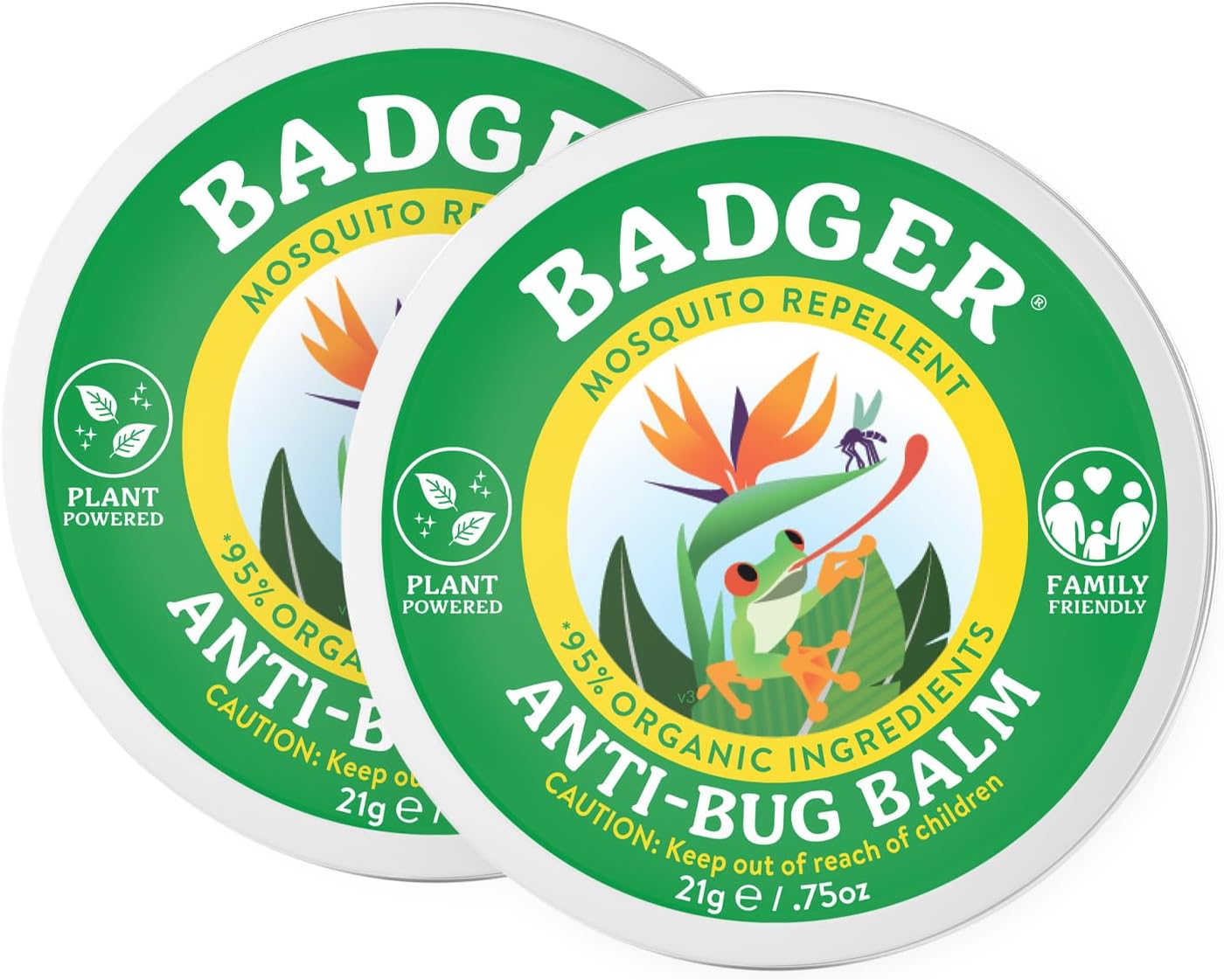 Badger Bug Repellent Tin, Organic Deet-Free Mosquito Repellent with Citronella, Family Friendly Pleasant Smelling Insect Repellent, Easy to Use Travel Size, .75 oz Tin