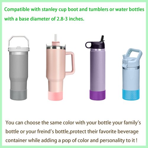WKYMY Protective Silicone Boot Compatible with Stanley Quencher Tumbler Boot Bottom Protector Boot for Hydroflask Boot and More Bottles/Tumblers with Width of 3in Bottom