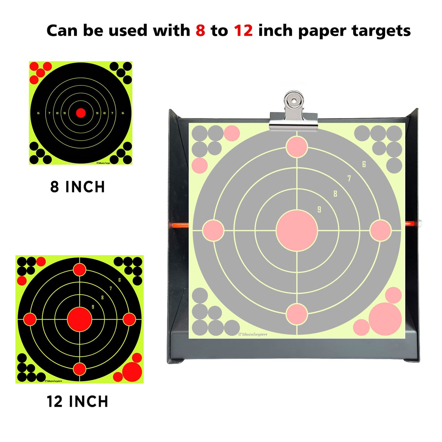 Atflbox 12 inch Pellet Trap Box Target and 25pcs 12''x13'' Splatter Paper Shooting Targets