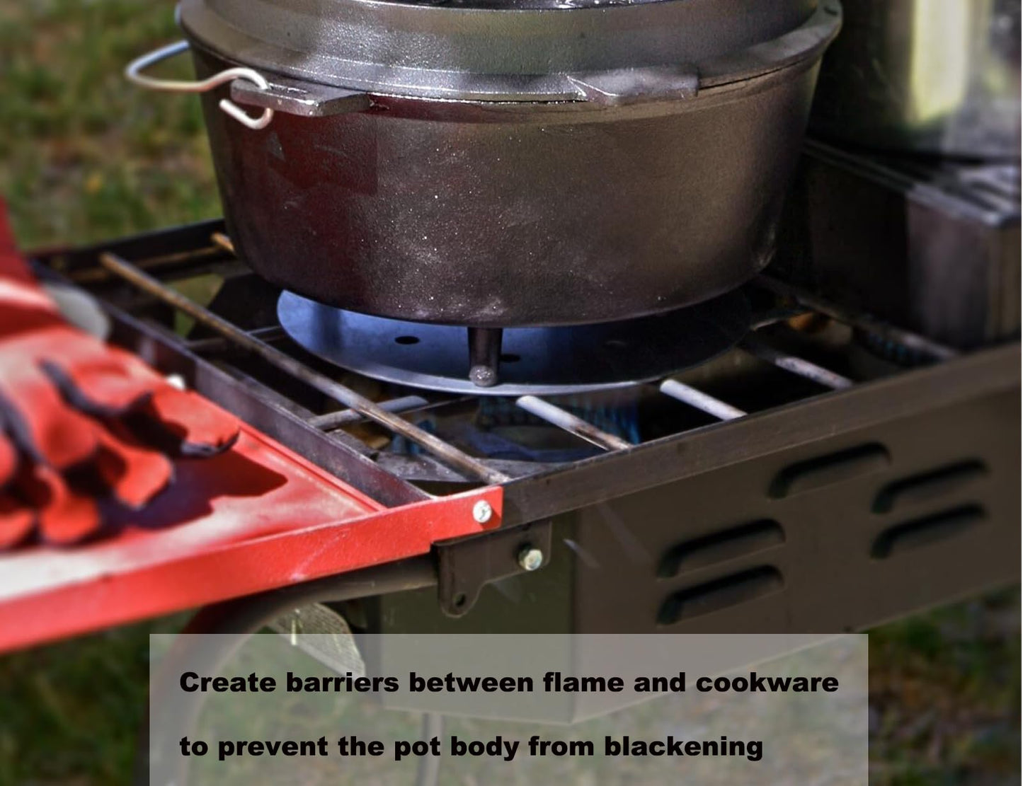 FT10 Replacement Parts for Camp Chef Flame Tamer Heat Diffuser Plate Gas Stovetop 10 Inch Heat Deflector Slow Cooking Simmering Dutch Oven Pans Canning Pot Water Bath Kettle Camp Cooking Accessories