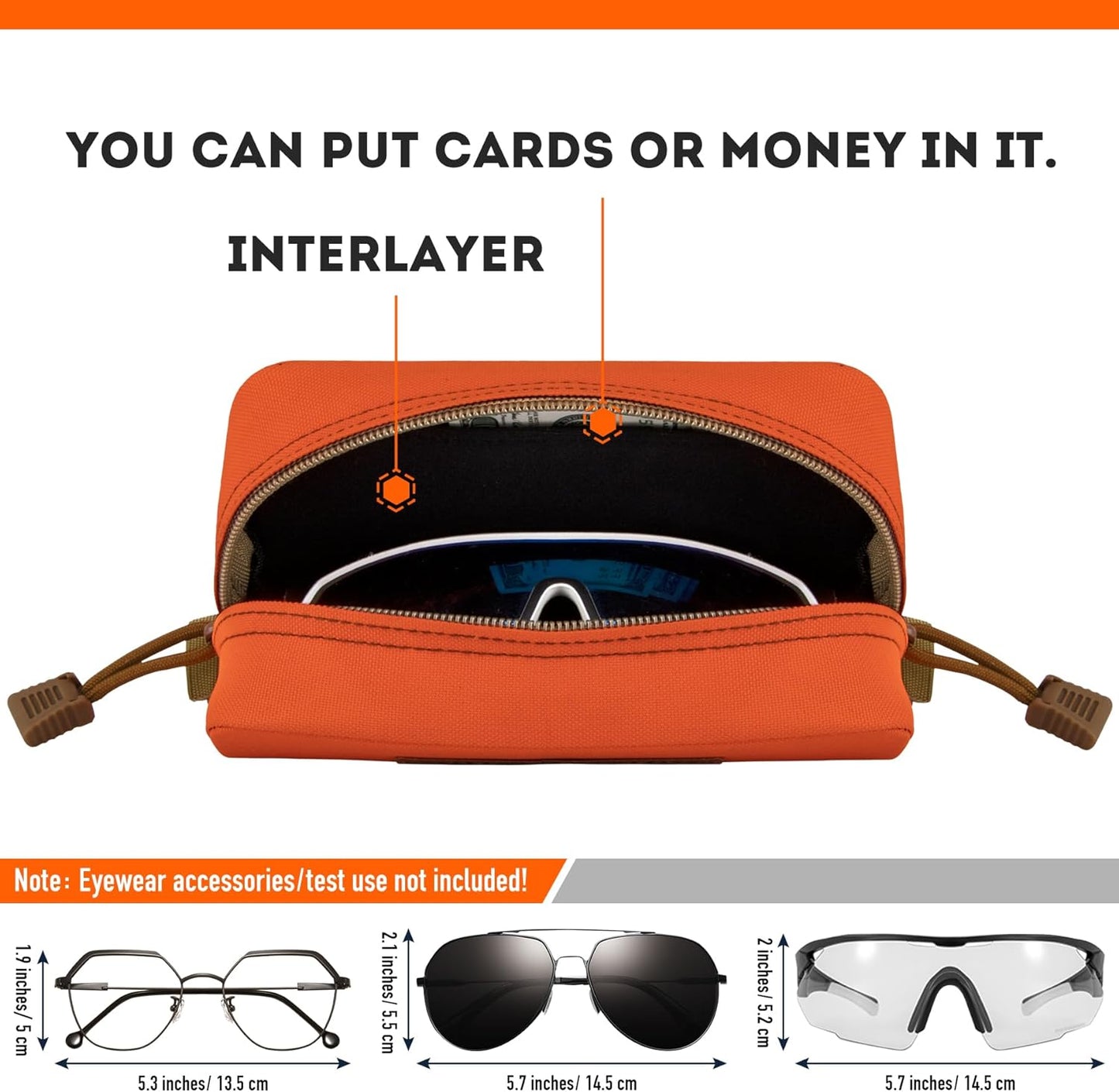 IronSeals Extra Large Tactical Molle Sunglasses Case Anti-Shock Semi-hard Clamshell Glasses Case, X-Large