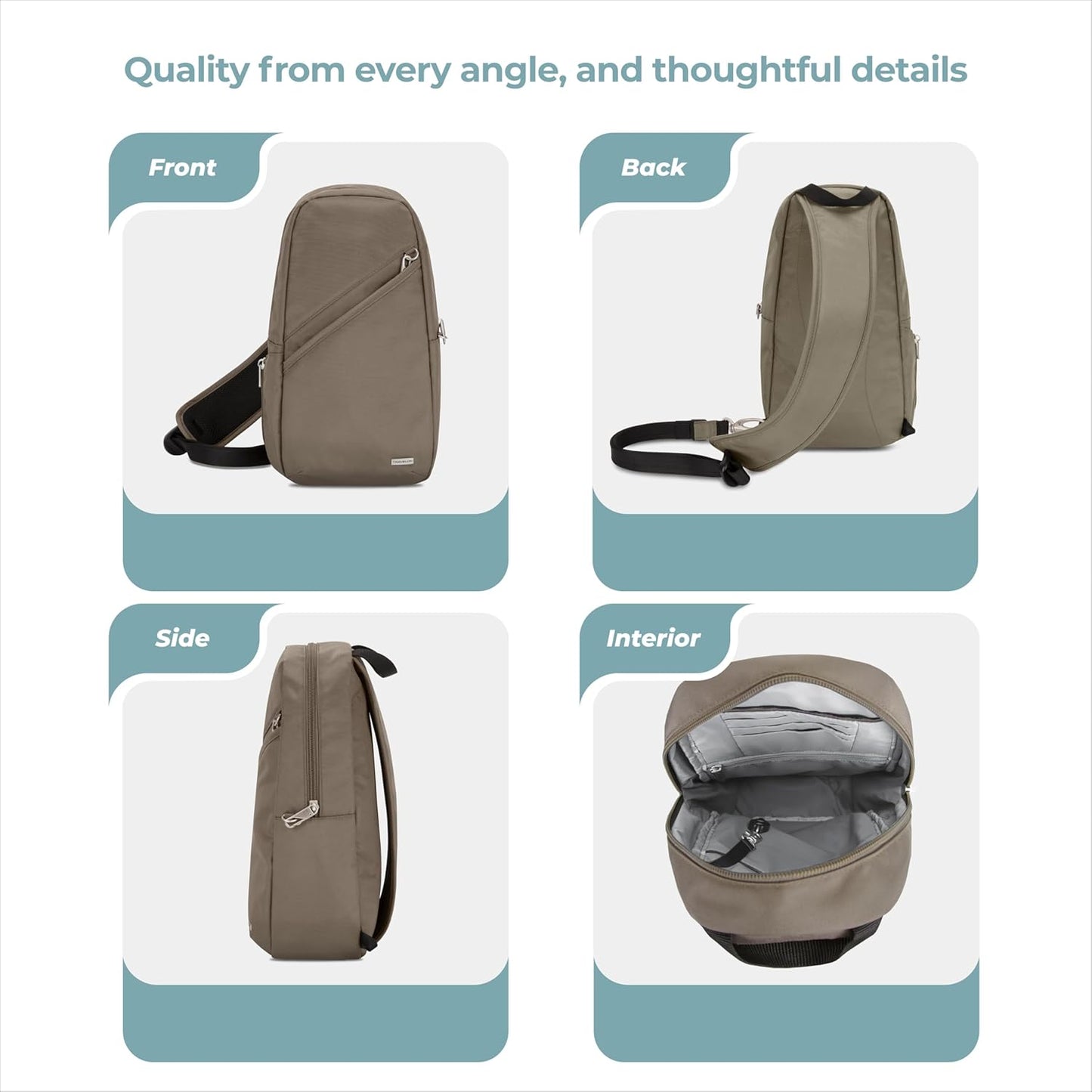 Travelon Anti-Theft Sling Bag for Travel & Daily Use - Classic Design, Secure & Stylish