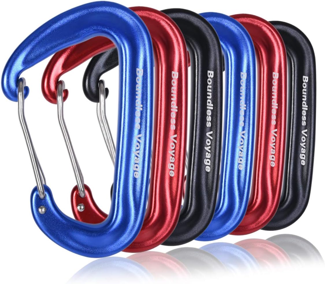 iBasingo Aluminum Alloy Carabiner Clips 12KN Keychain BV1026