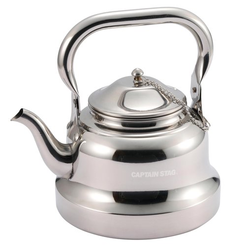 Captain Stag UW-3583 Camping Barbecue Kettle, 1.5 L (1.5 L), Stainless Steel, Wide Mouth Camp Kettle