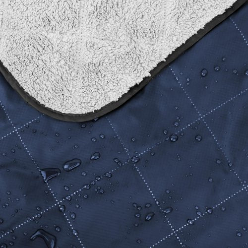 DUKUSEEK Outdoors Waterproof Throw Blanket with Hood, 79”x 59” Sherpa Fleece Stadium Windproof Blankets for Boat, Traveling, Camping, Football, Dogs, Outdoor Sporting Events-Machine Washable