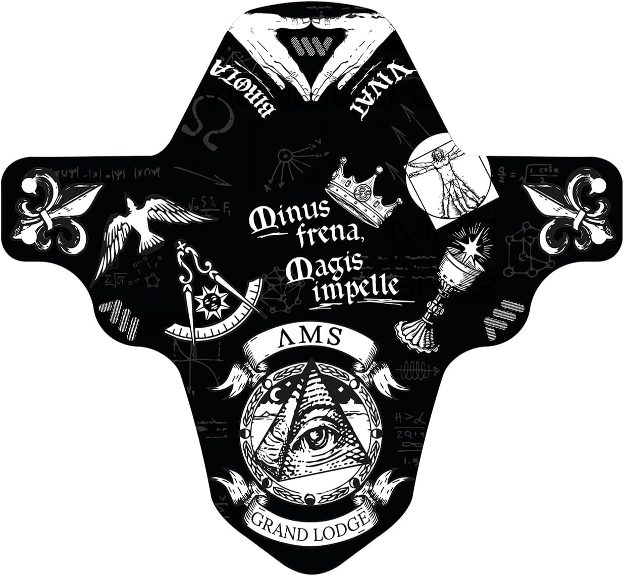 All Mountain Style AMS Front Mudguard – Fits 26’’,27.5’’,29’’, Dazzle/Black