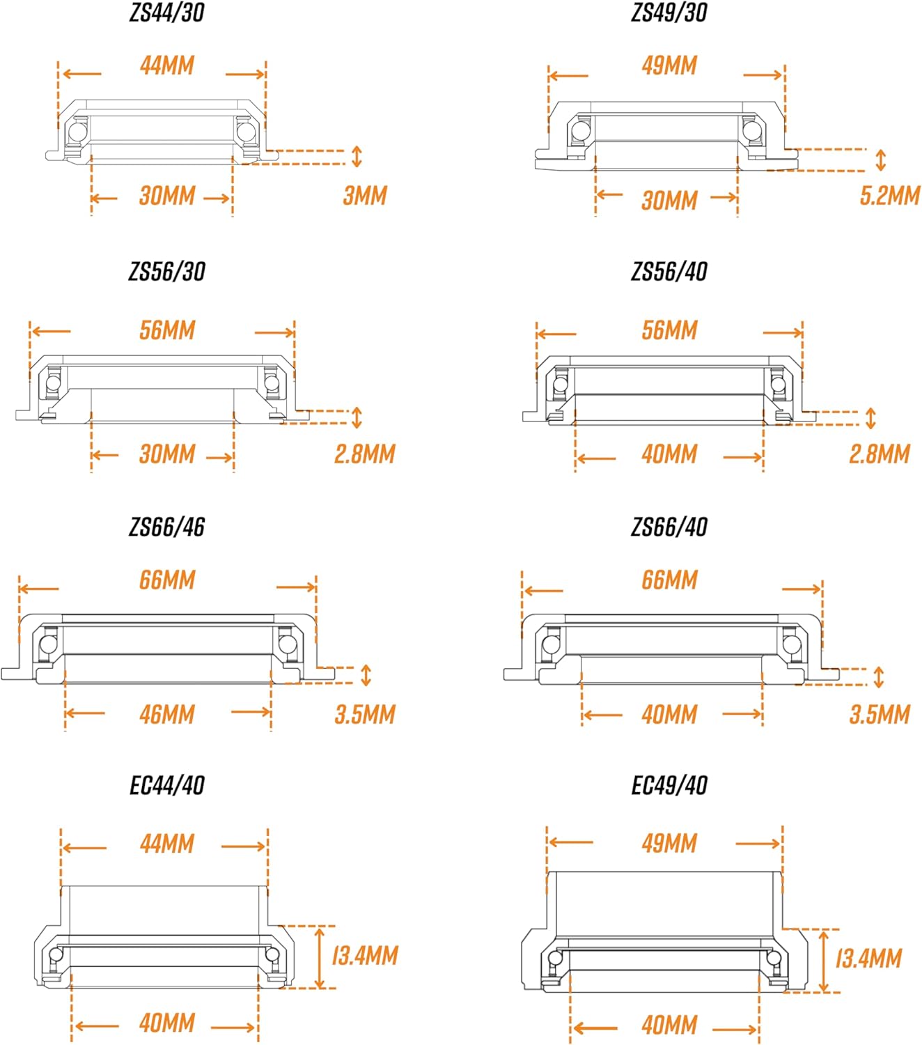 FUNN Downhill Lower Headset, Angular Contact Bearings Lower Steering Set for Mountain Bike, Mountain Bike, BMX Bike, Road Bike and Gravel Bike