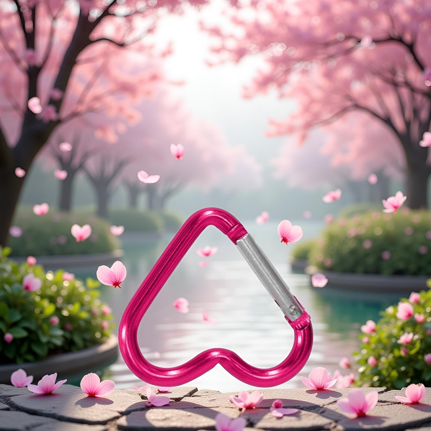 1Pc Pink Outdoor Carabiner Heart Keychain Clip Aluminum Alloy Rings Climbing Clips,Accessory and Keychain Carabiners,Spring Snap Hook Carabiner,Portable Spring Snap Hook Accessories