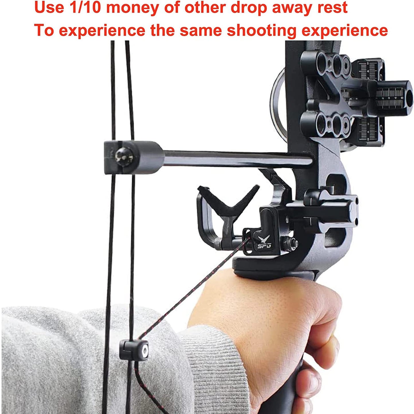 SOPOGER Drop Away Arrow Rest - Upgrade Archery Rest for Compound Bow Metal Adjustment Black Recurve Fall Away Arrow Rest Right Hand Hunting Target Shooting (Upgrade Rest)