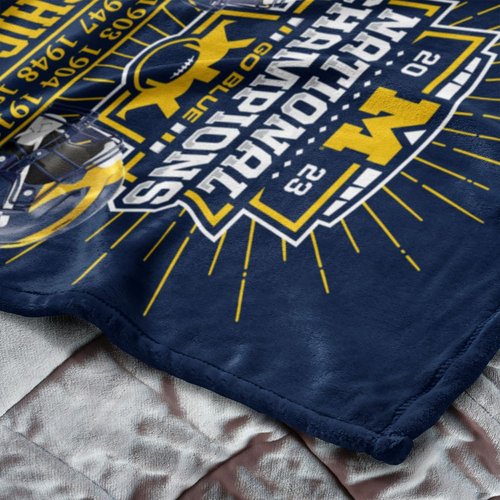 Northwest Michigan Wolverines 2023 National Champions Silk Touch Throw Blanket – 50 x 60 inches – Soft Plush College Football Fan Gear