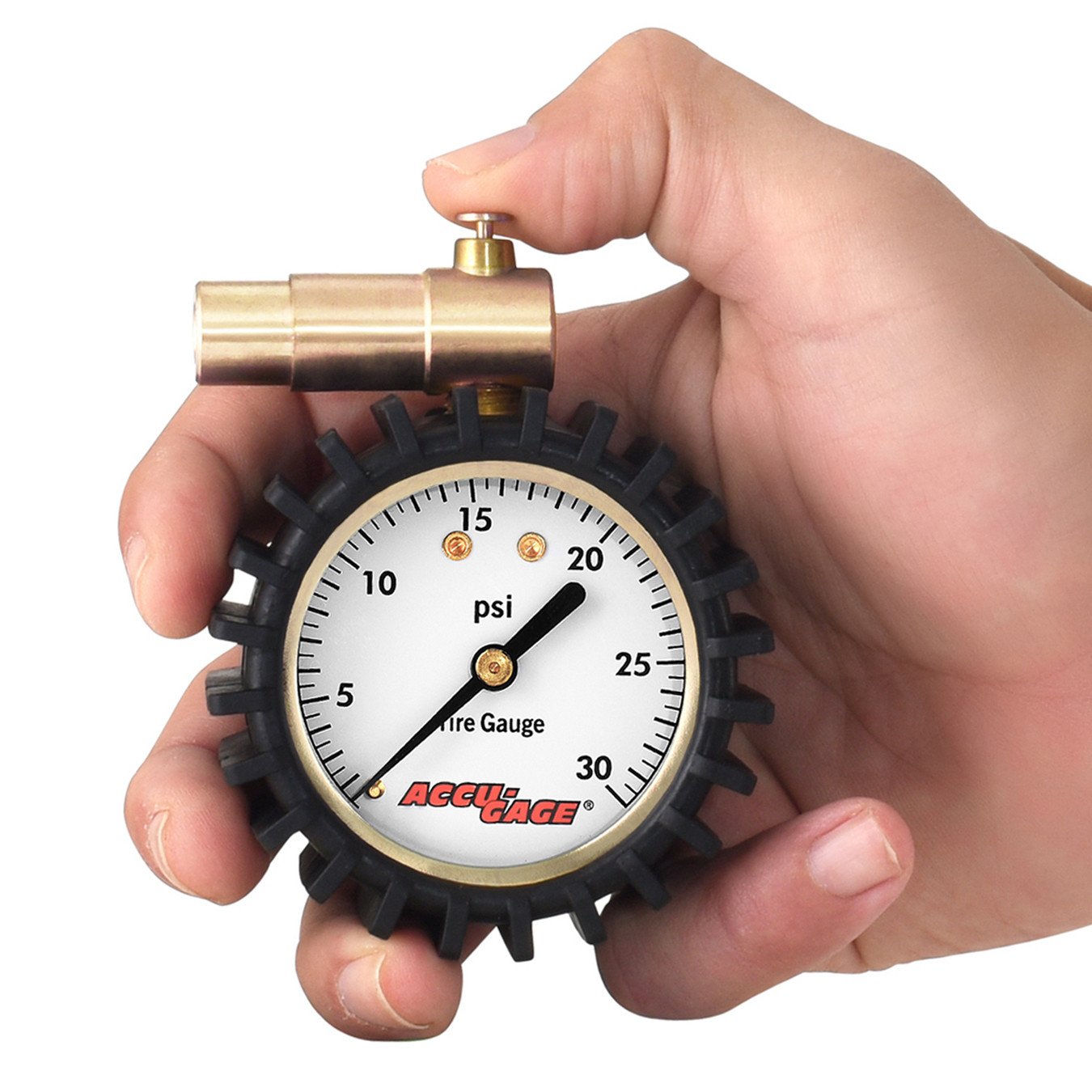 Accu-Gage Fat Bike Presta Valve Low Pressure Bicycle Tire Gauge, 30psi