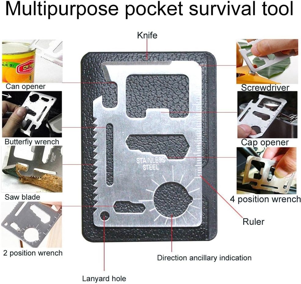 Outdoor Survival Kit 7 in 1,Mini Emergency Survival Gear Small Camping Equipment Pocket Tool Gadgets Stocking Stuffers Ideal for Boys Kids Hiking