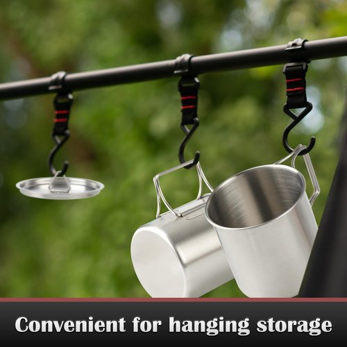 SXSHUOSI Stainless Steel Water Cup Camping Cup Coffee Cup Mug with Handle Foldable Water Cup with Lid Outdoor Mug (350ML)