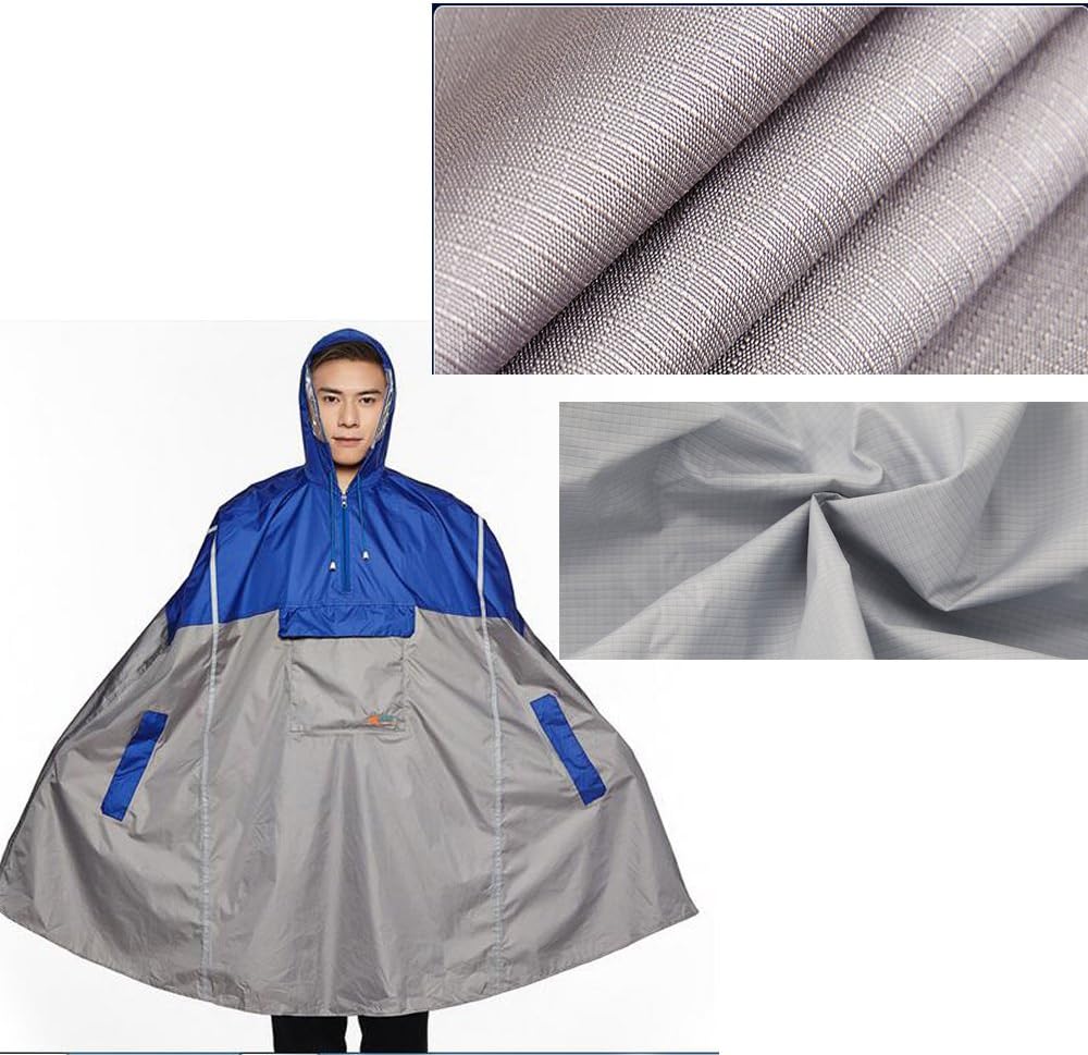SudaTeko Lightweight Cycling Rain Poncho Breathable Bike Hooded Raincoat Rain Cape with Reflector Strips