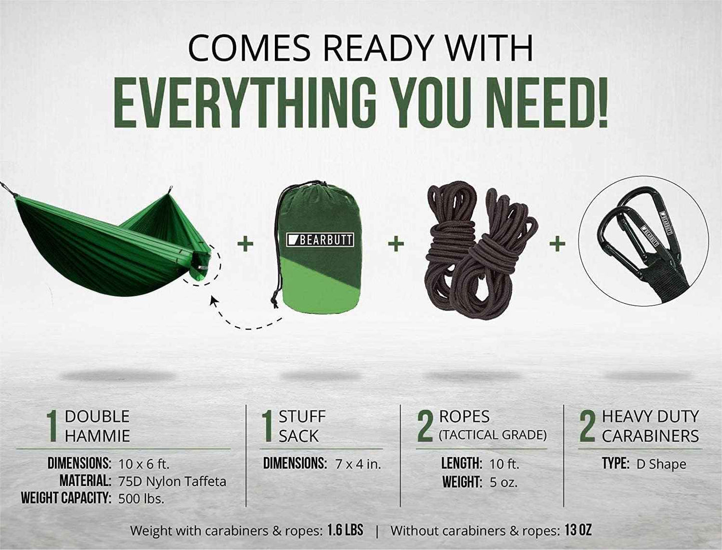 Premium Double Hammock with Tree Straps - Durable, Portable & Comfortable