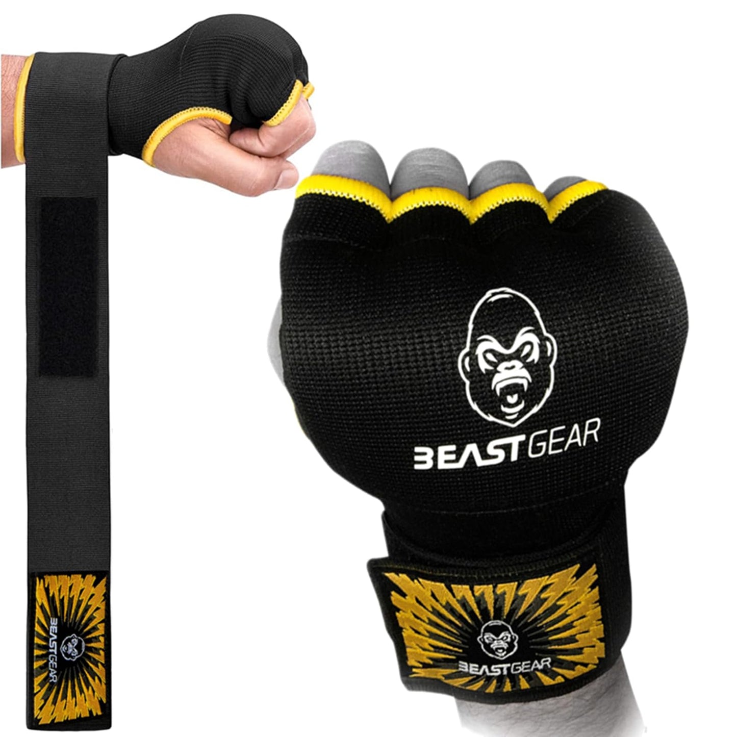Beast Gear Boxing Wraps, Gel Boxing Hand Wraps for Men & Women, 100cm Quick Wrist Wraps Boxing - MMA, Muay Thai, Kickboxing & Martial Arts Training(X-Large)