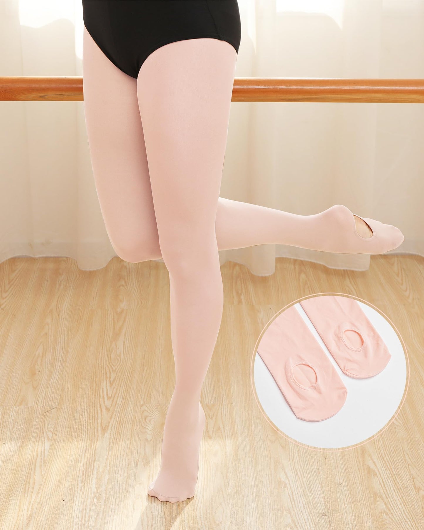 Stelle Women's Ballet Tights Convertible Dance Leggings Ultra Soft Pro Transition Tight(2BP,S)