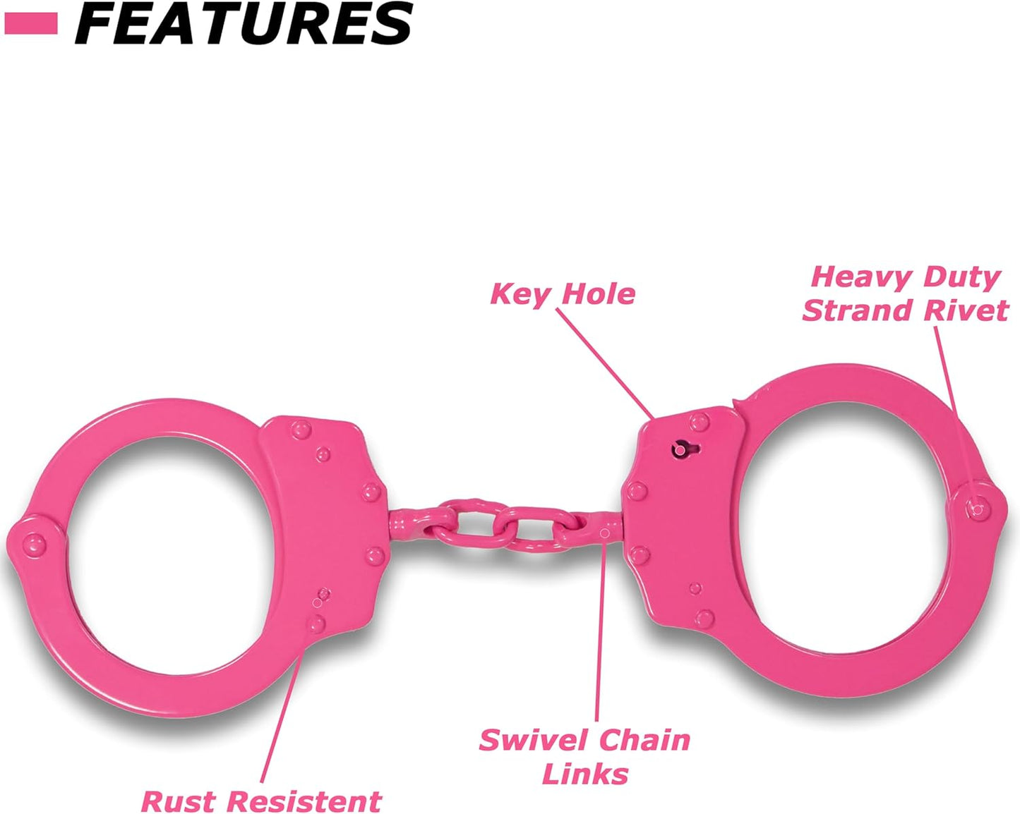 Snake Eye Tactical Steel Handcuffs with Two Keys Heavy Duty Steal Professional Grade | Secure Handcuffs.