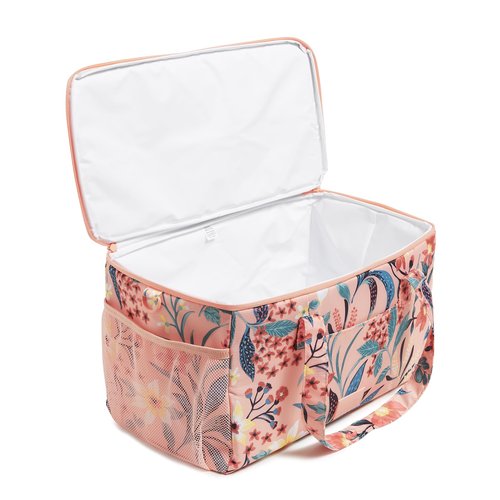 Vera Bradley Recycled Ripstop Family Cooler, Paradise Bright Coral