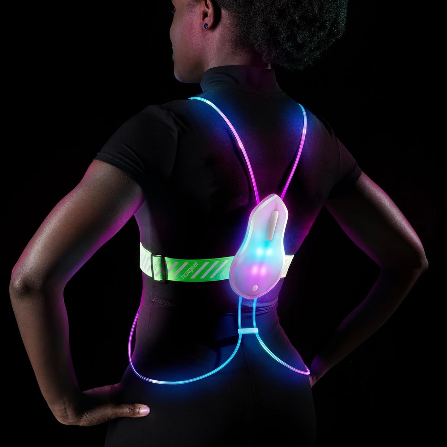 Tracer2 Multicolor Reflective Running Vest | Rechargeable Ultra-Bright Lights for Safety