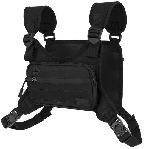 WOLF TACTICAL Compact Chest Pack Running Chest Bag For Men Running Vest Fanny Pack Chest Rig Running Bag, Black