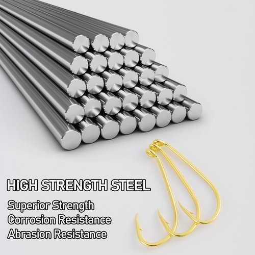 Dr.Fish 100 Pack Baitholder Hooks, Freshwater Fishing Hooks Gold, Offset, for Walleye Rigs, Crawler Harness, Trout/Bass/Crappie/Blugill/Panfish #4
