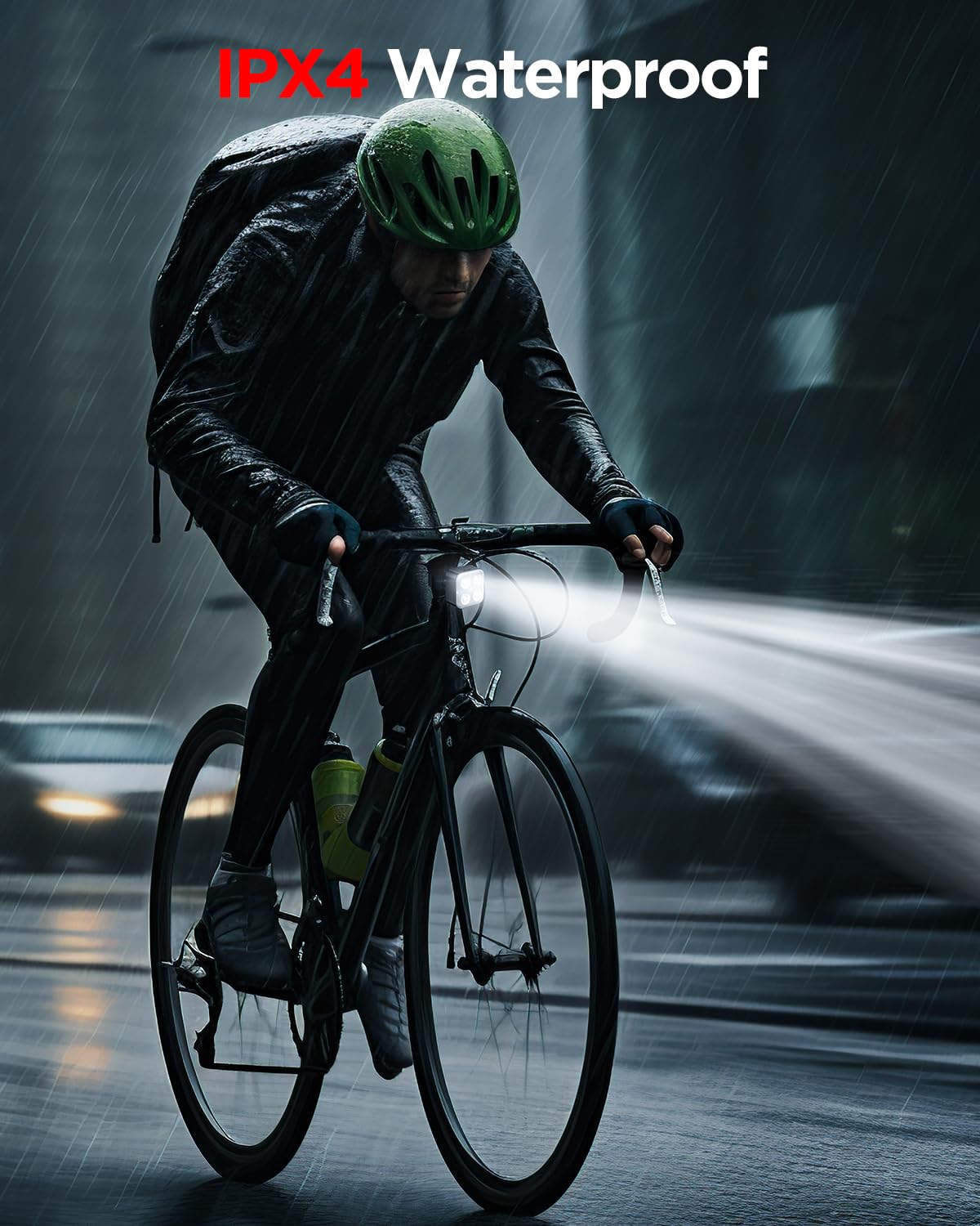 Akale Bike Lights Set, Rechargeable Bicycle Lights Front and Rear, 4 Light Mode Options, Bike Headlight, IPX4 Waterproof, Easy to Install for Men Women Road （ 2 Pack ）