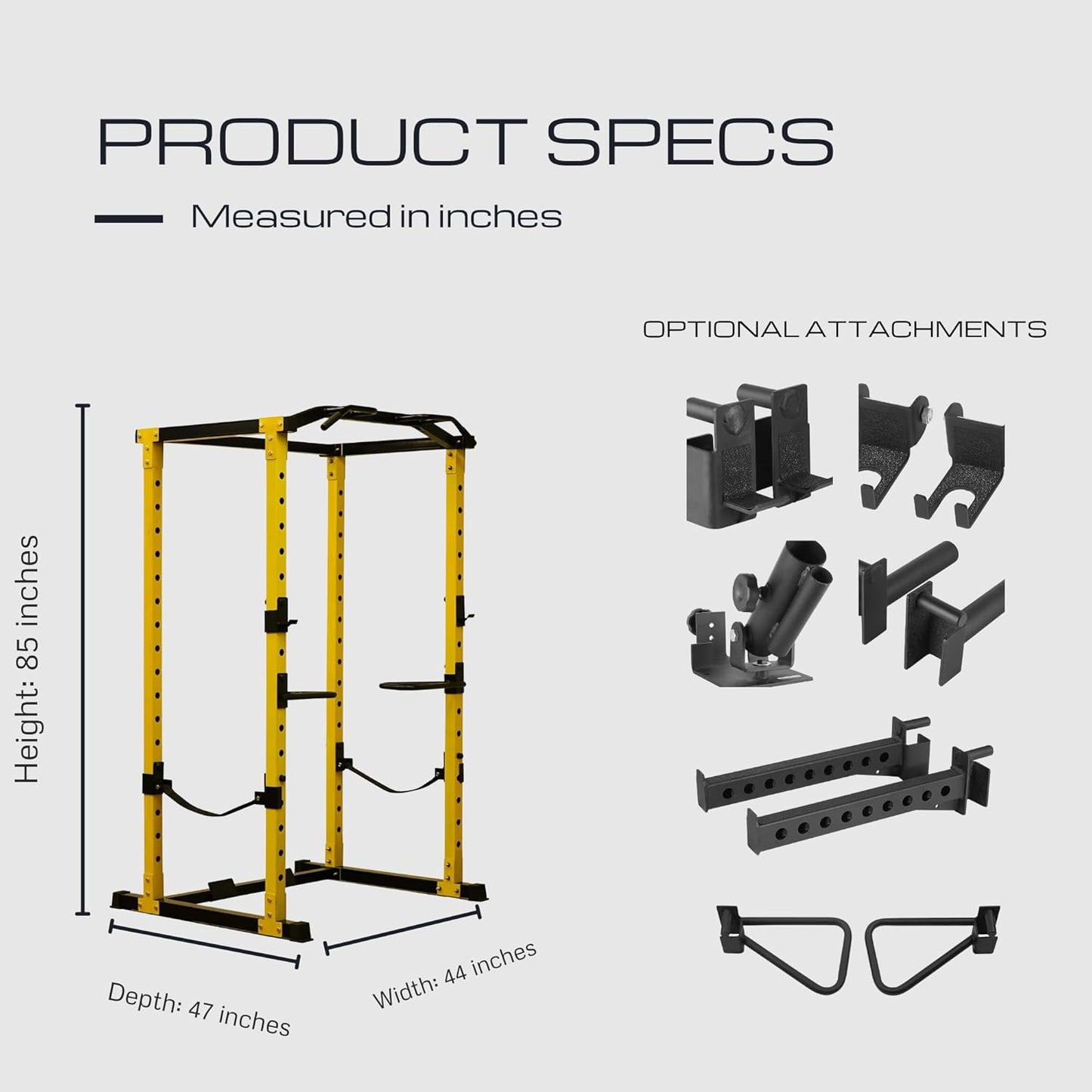 HulkFit Multi-Functional Adjustable Pro Series Power Rack Power Cage Exercise Equipment for Home Gym with Squat Rack Attachments and Accessories - Bench Press, Squats, and Deadlifts - Multicolor