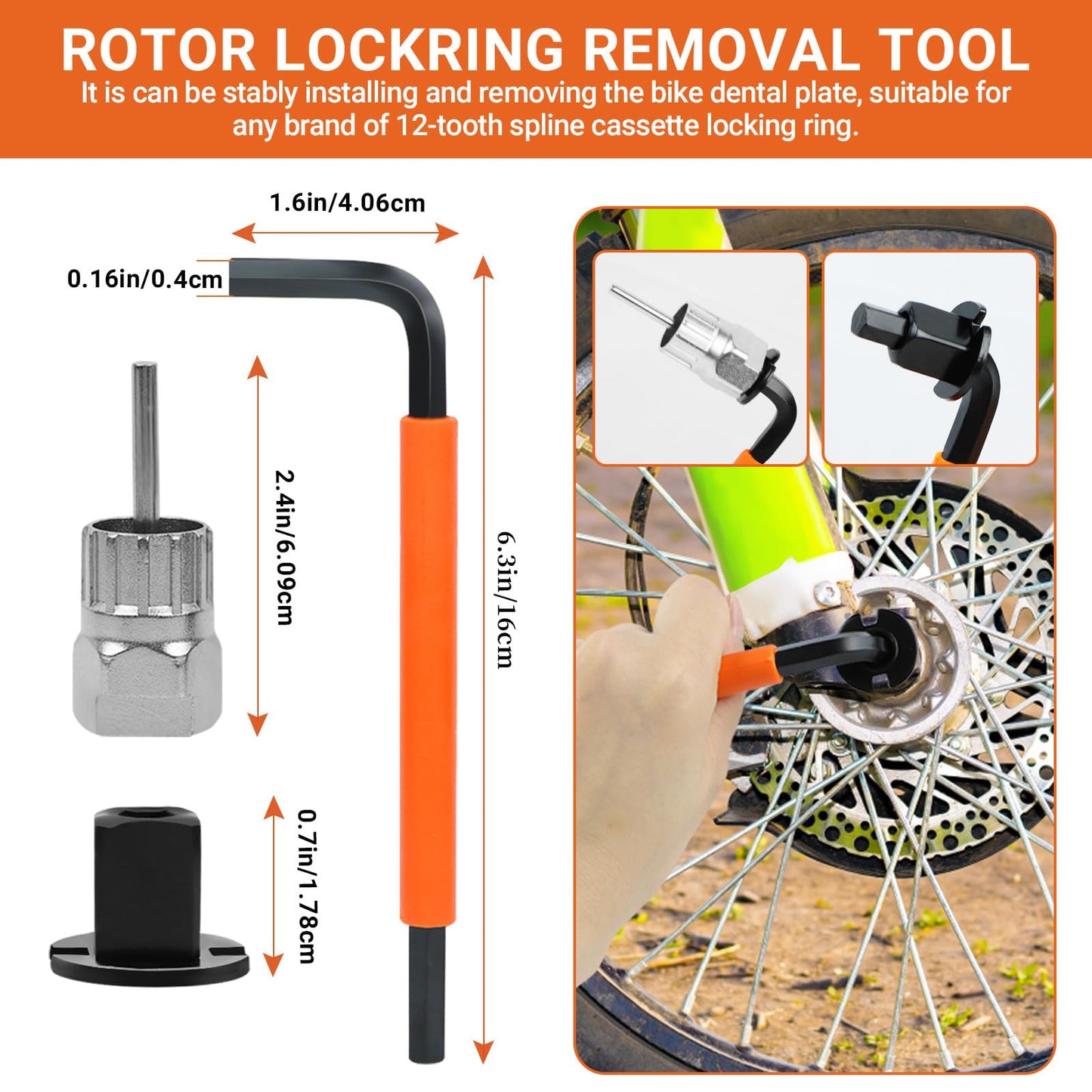 FOUUAAOOU Bike Tools Kit, Has 3 in 1 Bike Cassette Removal Tool, Bike Pedal Wrench, Bicycle Crank Removal Tool, Bottom Bracket Remover and Rotor Lockring Removal Tool, Bike Repair Tool Set