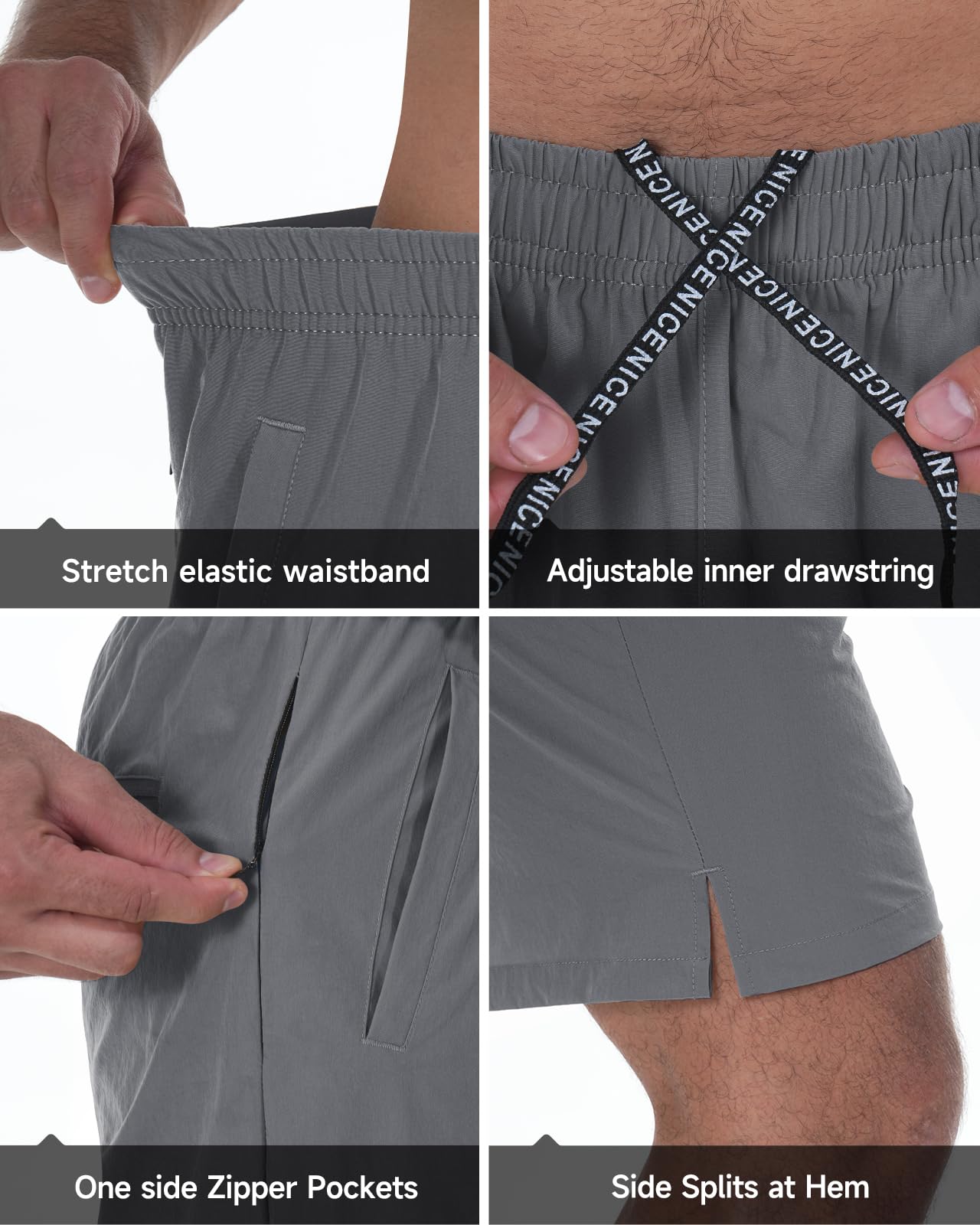 Lempue 2 Pack Mens Athletic Workout Shorts 7 Inch Quick Dry Gym Shorts with Pockets, Sports Tennis Running Shorts for Men