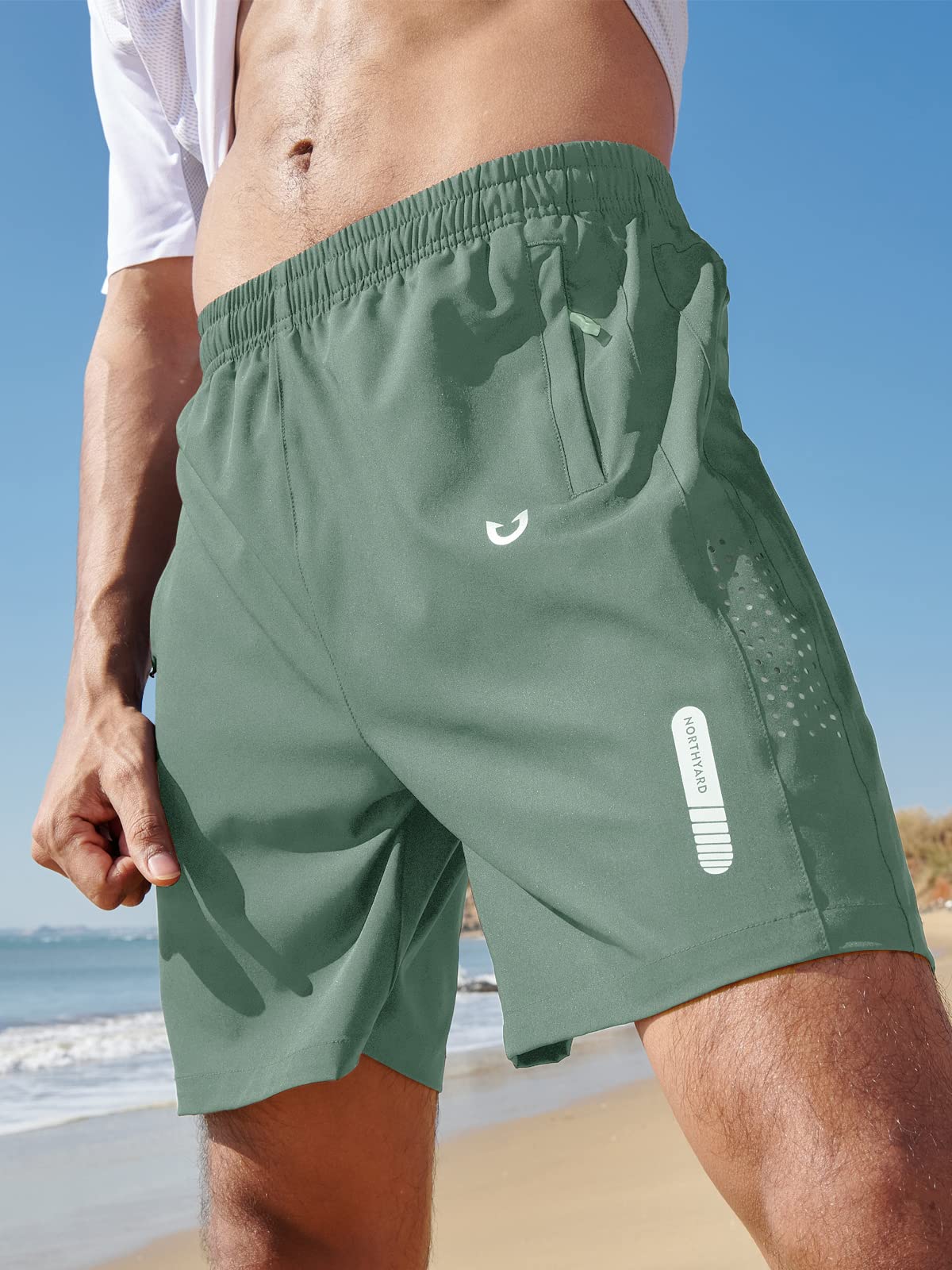 NORTHYARD Men's Athletic Running Shorts Gym Workout 7"/9"/5" Quick Dry Lightweight Sports Basketball Tennis 3 Zipper Pockets LODENFROST 4XL