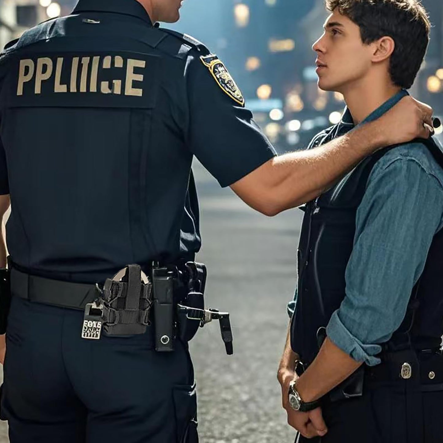 Handcuff Holder, Molle Pouch for Duty Belt, Police Vest Handcuff Holster Case Law Enforcement, Security Guard Gear