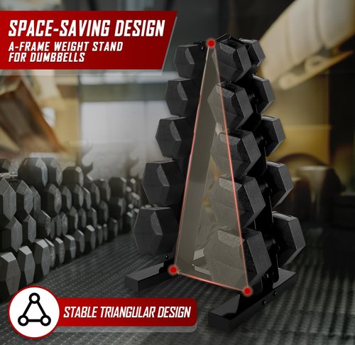 Dumbbell Rack Stand, A-Frame Weight Stand for Dumbbells - Weight Rack for Home Gym (480 LBS Weight Capacity)