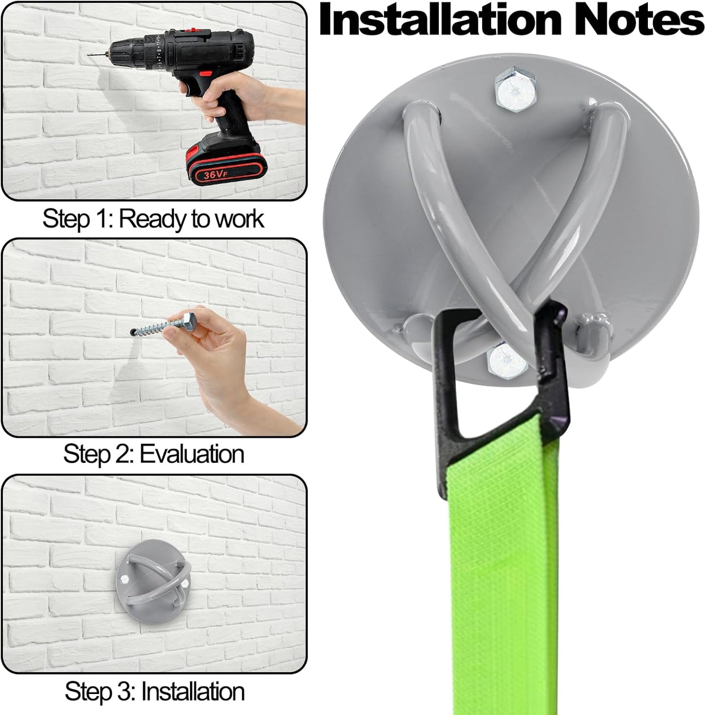 Wall Mount Bracket for Suspension Straps, Ceiling Anchor X Mount for Rings, Body Weight Strength Training Systems, Yoga Swings & Boxing Equipment