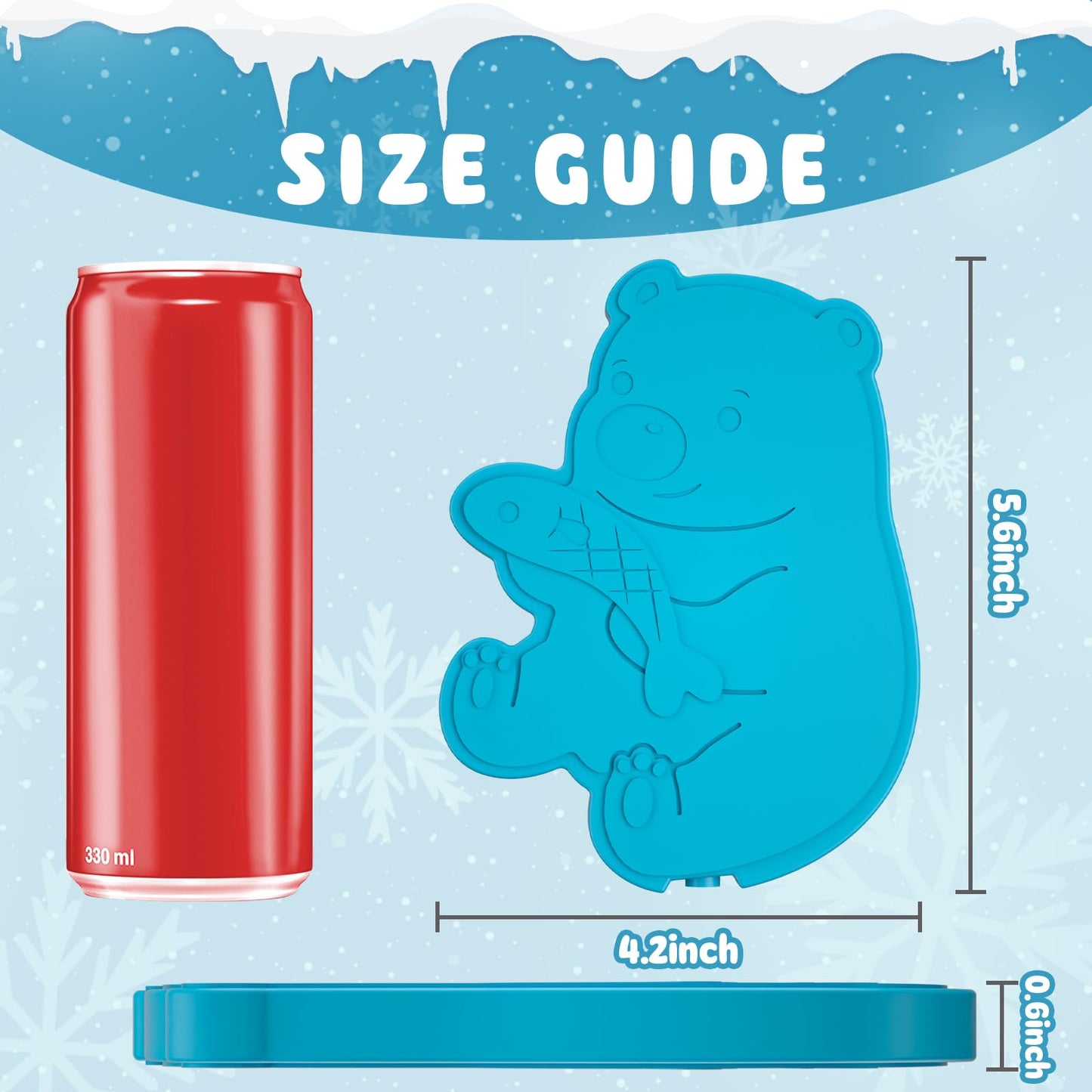 HiYZ Polarbear Ice Packs for Lunch Boxes - Reusable Kids Ice Packs - Quick Freeze, Space Saving, Long-Lasting Cooler for Lunch Box, Thin Ice Packs Ideal for Travel, Picnics, and School