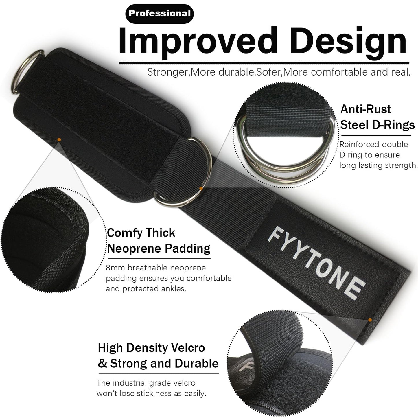 Ankle Strap(Single) for Cable Machine, Ankle Cuff for Kickbacks, Leg Extensions, Lower Body Exercises, Glute Workouts, Booty Hip Abductors Exercise, for Home & Gym